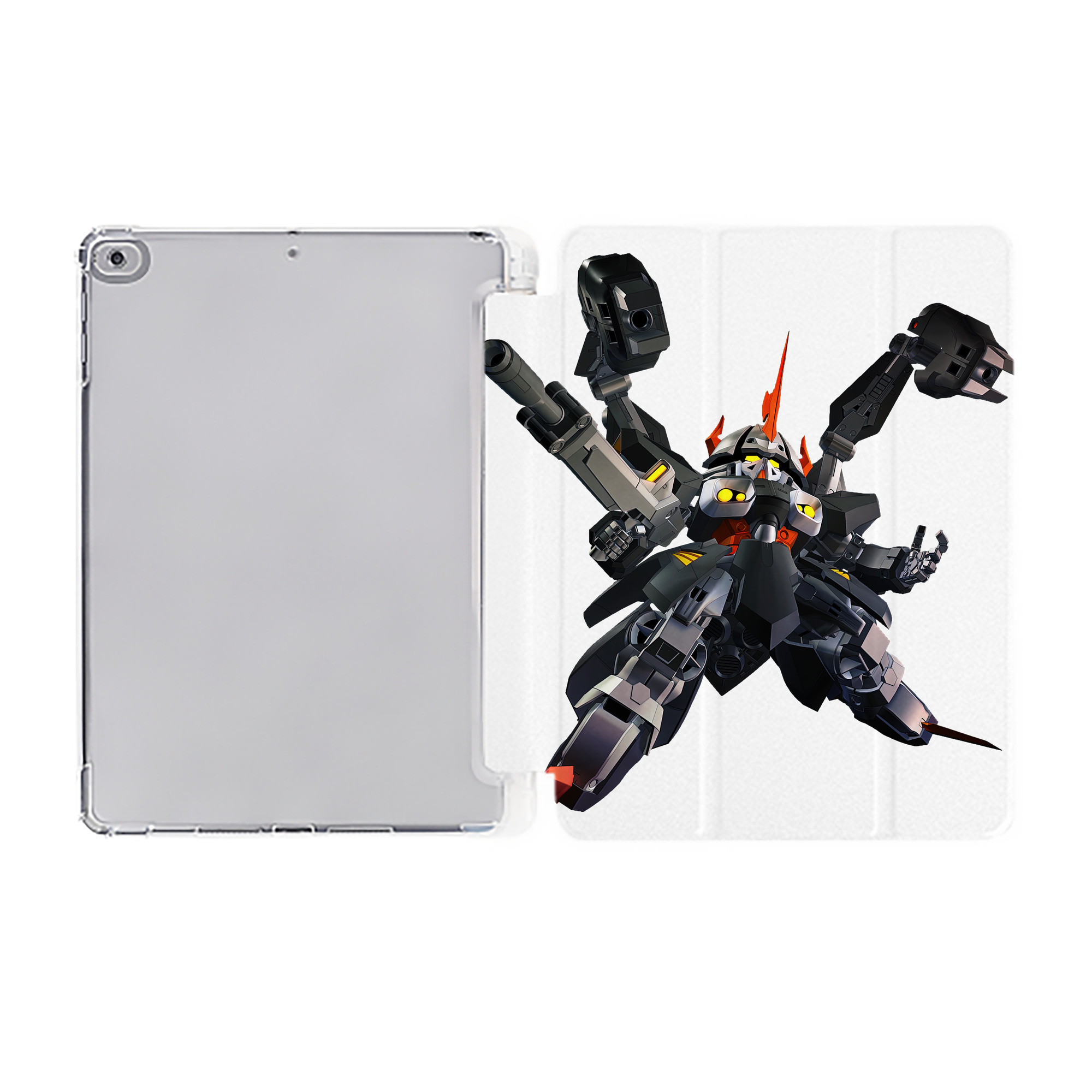 （画像用） 機動戦士ガンダム Mobile Suit Gundam IPad ケース ペン収納付き 三つ折りスタンド PUレザー×シリコン 対応機種9.5/10.5/10.9インチ